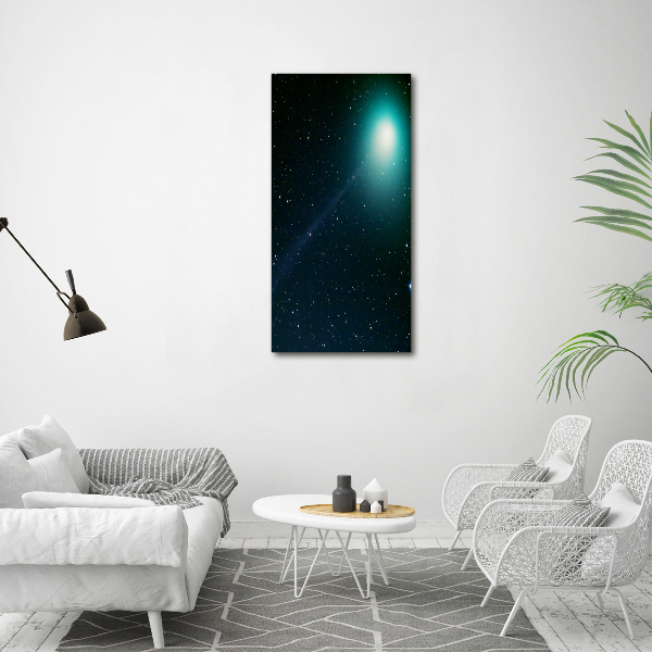 Cuadro de cristal moderno efecto brillo vertical Galaxia