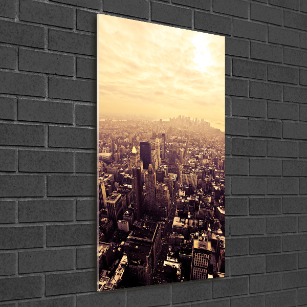 Fotocuadro de cristal elegante para hogar vertical Manhattan Nueva York