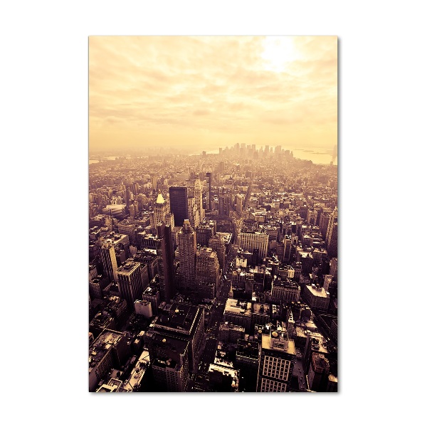 Fotocuadro de cristal elegante para hogar vertical Manhattan Nueva York