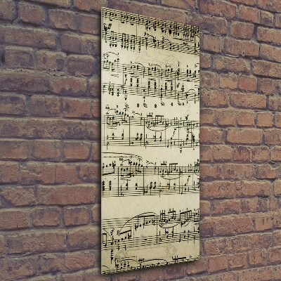 Fotocuadro de cristal elegante para hogar vertical Notas sobre un pentagrama