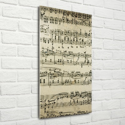 Fotocuadro de cristal elegante para hogar vertical Notas sobre un pentagrama