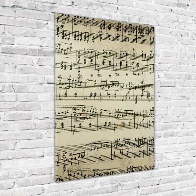 Fotocuadro de cristal elegante para hogar vertical Notas sobre un pentagrama