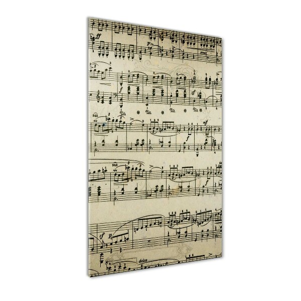 Fotocuadro de cristal elegante para hogar vertical Notas sobre un pentagrama