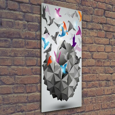 Fotocuadro de cristal elegante para hogar vertical Libertad de papel