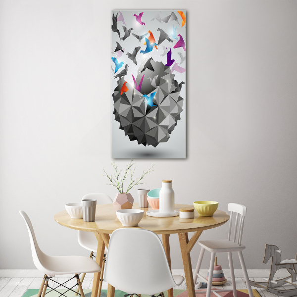 Fotocuadro de cristal elegante para hogar vertical Libertad de papel