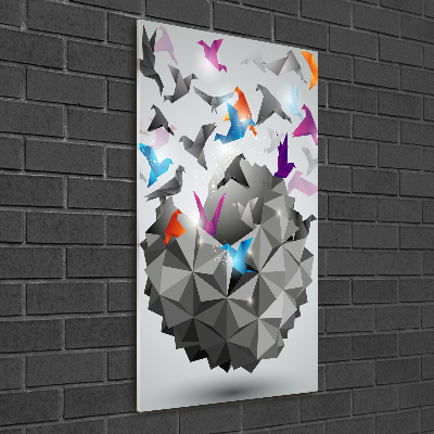 Fotocuadro de cristal elegante para hogar vertical Libertad de papel