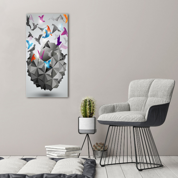 Fotocuadro de cristal elegante para hogar vertical Libertad de papel