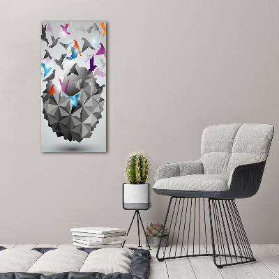 Fotocuadro de cristal elegante para hogar vertical Libertad de papel