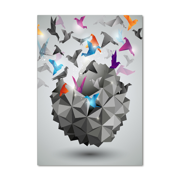 Fotocuadro de cristal elegante para hogar vertical Libertad de papel