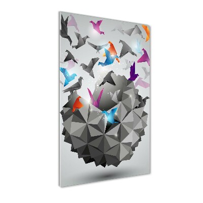 Fotocuadro de cristal elegante para hogar vertical Libertad de papel