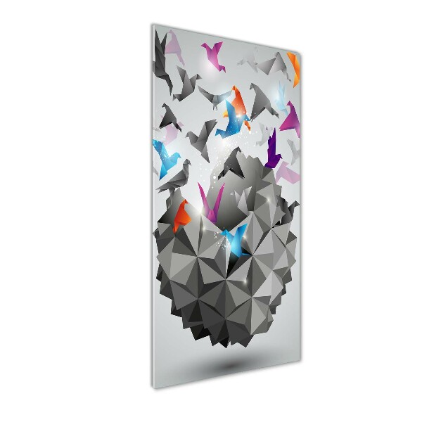 Fotocuadro de cristal elegante para hogar vertical Libertad de papel