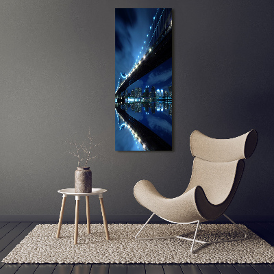 Cuadro decorativo en cristal con canto pulido vertical Manhattan Nueva York