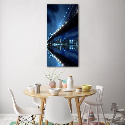 Cuadro decorativo en cristal con canto pulido vertical Manhattan Nueva York