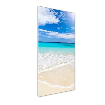 Cuadro de cristal moderno efecto brillo vertical Playa tropical