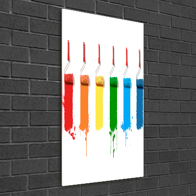 Cuadro de cristal moderno efecto brillo vertical Rodillos de pintura