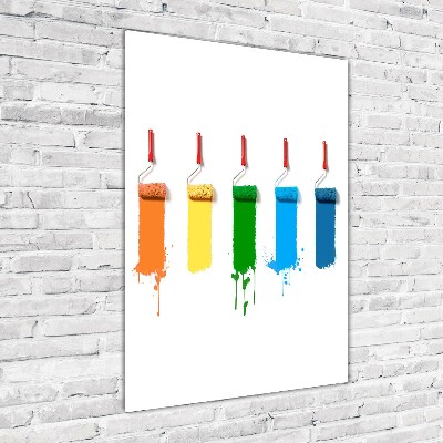 Cuadro de cristal moderno efecto brillo vertical Rodillos de pintura