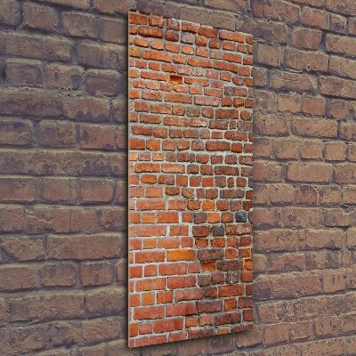 Cuadro de cristal moderno efecto brillo vertical pared de ladrillos