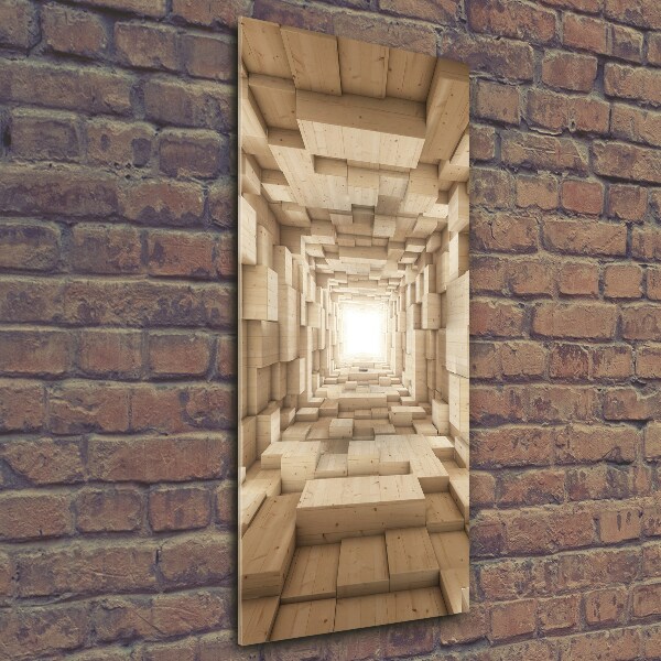 Cuadro decorativo en cristal con canto pulido vertical Telas coloridas
