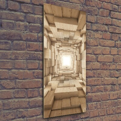 Cuadro decorativo en cristal con canto pulido vertical Telas coloridas