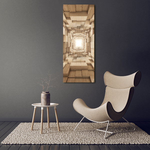 Cuadro decorativo en cristal con canto pulido vertical Telas coloridas