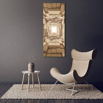 Cuadro decorativo en cristal con canto pulido vertical Telas coloridas