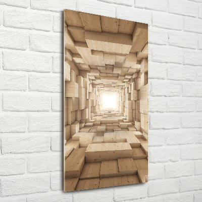 Cuadro decorativo en cristal con canto pulido vertical Telas coloridas