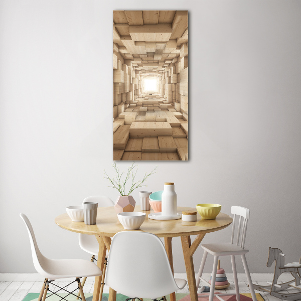 Cuadro decorativo en cristal con canto pulido vertical Telas coloridas