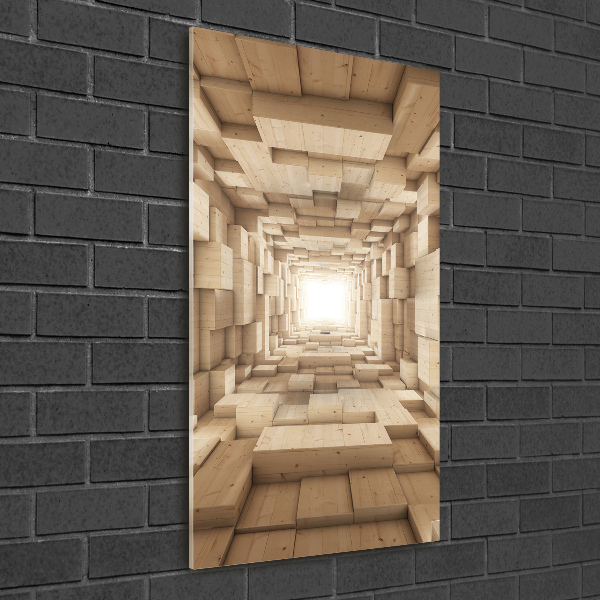 Cuadro decorativo en cristal con canto pulido vertical Telas coloridas