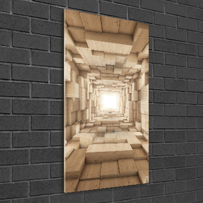 Cuadro decorativo en cristal con canto pulido vertical Telas coloridas