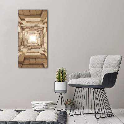 Cuadro decorativo en cristal con canto pulido vertical Telas coloridas