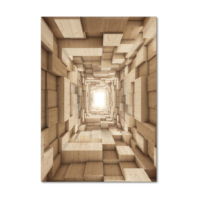Cuadro decorativo en cristal con canto pulido vertical Telas coloridas