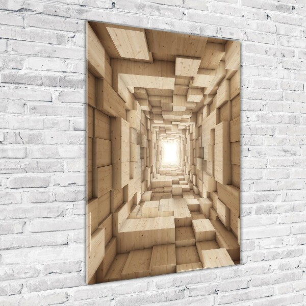 Cuadro decorativo en cristal con canto pulido vertical Telas coloridas