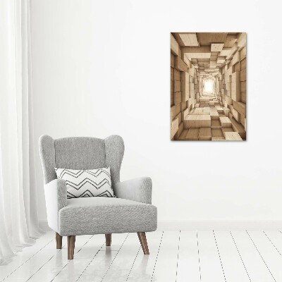 Cuadro decorativo en cristal con canto pulido vertical Telas coloridas