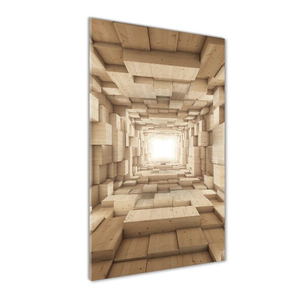 Cuadro decorativo en cristal con canto pulido vertical Telas coloridas