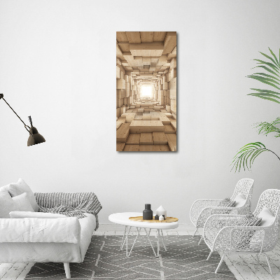 Cuadro decorativo en cristal con canto pulido vertical Telas coloridas
