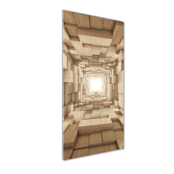 Cuadro decorativo en cristal con canto pulido vertical Telas coloridas