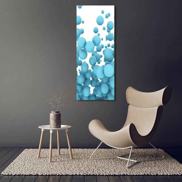 Cuadro de cristal moderno efecto brillo vertical Esferas abstractas