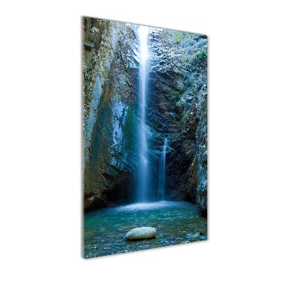 Fotocuadro de cristal elegante para hogar vertical Cascada