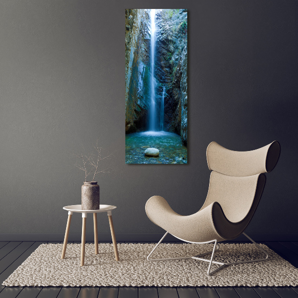 Fotocuadro de cristal elegante para hogar vertical Cascada