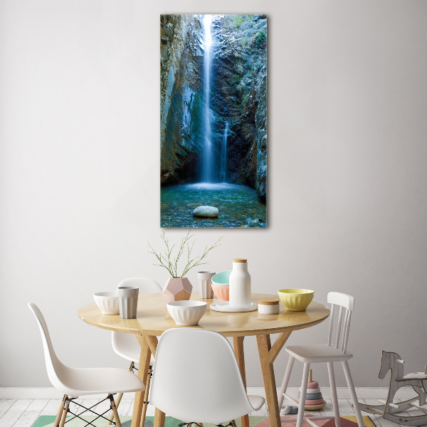 Fotocuadro de cristal elegante para hogar vertical Cascada