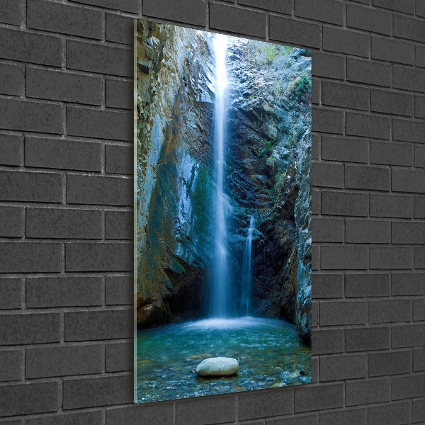 Fotocuadro de cristal elegante para hogar vertical Cascada