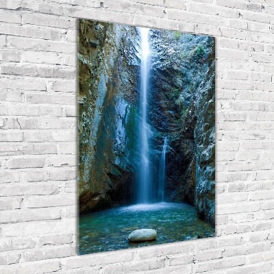 Fotocuadro de cristal elegante para hogar vertical Cascada