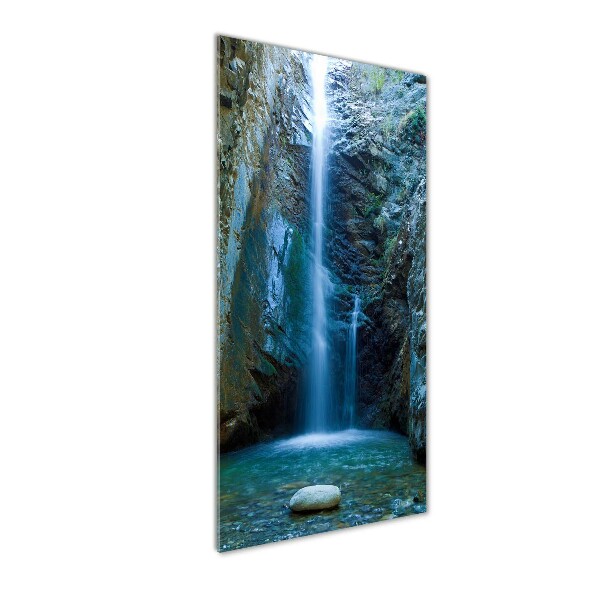 Fotocuadro de cristal elegante para hogar vertical Cascada