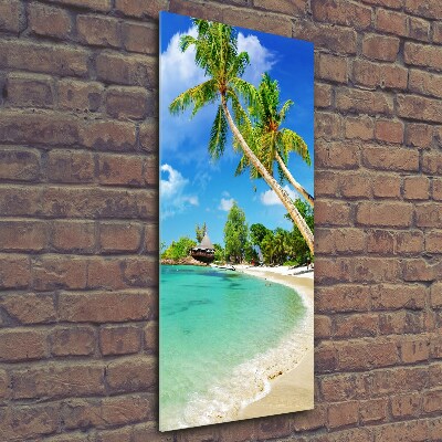 Cuadro de vidrio templado 4mm para pared vertical Playa tropical