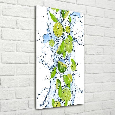 Cuadro decorativo en cristal con canto pulido vertical Cal y agua