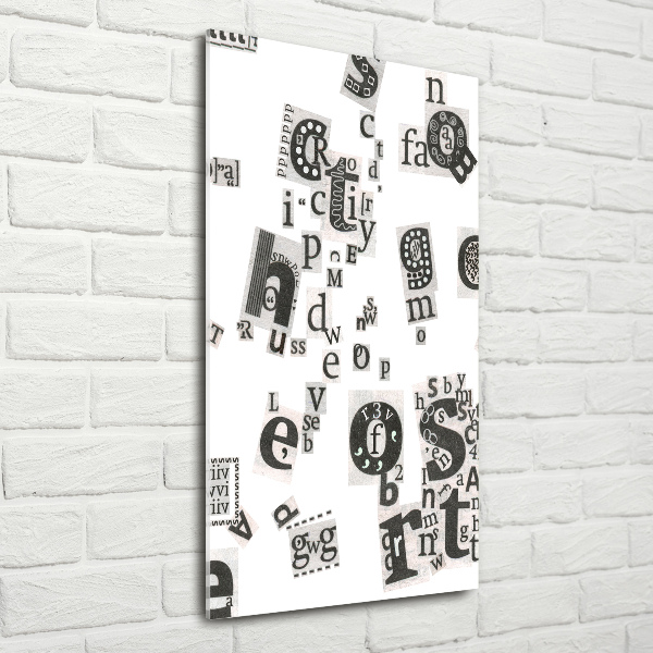 Fotocuadro de cristal elegante para hogar vertical Cartas de un periódico