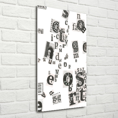 Fotocuadro de cristal elegante para hogar vertical Cartas de un periódico