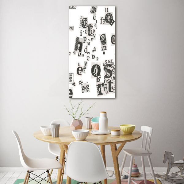 Fotocuadro de cristal elegante para hogar vertical Cartas de un periódico