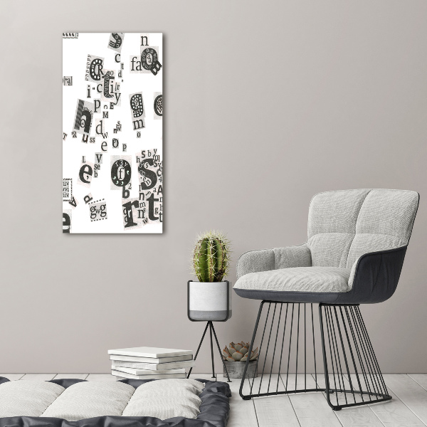 Fotocuadro de cristal elegante para hogar vertical Cartas de un periódico