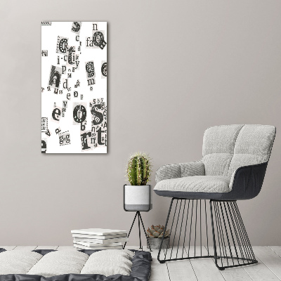 Fotocuadro de cristal elegante para hogar vertical Cartas de un periódico